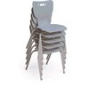 Mooreco Hierarchy School Chair, 4 Leg, 18" Chrome Frame, Grey Armless Shell, PK5 53318-5-GREY-NA-CH